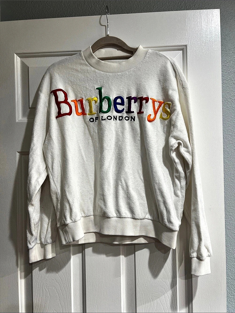Burberry Rainbow Logo French Terry Sweatshirt White XS